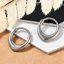 316 Surgical Stainless Steel Hoop Earrings, Hoop Nose Rings, Platinum, 15.5x2.5mm, Inner Diameter: 8.06mm, Pin: 1.11mm(18 Gauge)(EJEW-G416-42B-P)