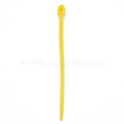 Silicone Cable Ties, Tie Wraps, Reusable Zip Ties, Yellow, 214x13.5x12mm, Hole: 3mm(SIL-Q015-001H)