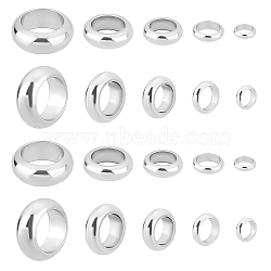 200Pcs 5 Style 201 Stainless Steel Spacer Beads, Flat Round, Stainless Steel Color, 4~12x1.5~2.5mm, Hole: 3~10mm(STAS-DC0007-56)