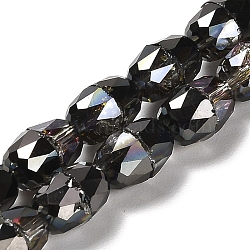 Electroplate Glass Beads Strands, Faceted, Bell, Black, 7x5mm, Hole: 3.5mm, about 98pcs/strand, 20.20~20.59''(51.3~52.3cm)(EGLA-D030-02)