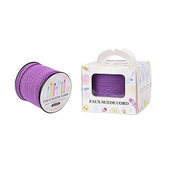 Faux Suede Cord, Faux Suede Lace, Paper Box Packing, Dark Orchid, 3.0x1.4mm, about 98.43yards/roll(90m/roll)