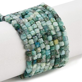 Natural Chrysocolla Beads Strands, Faceted Table Cut Cube, 1.5~2.5x1.5~2.5x1.5~2mm, Hole: 0.4mm, about 183~186pcs/strand, 15.35~15.55''(39~39.5cm)