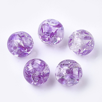 Resin Beads, Imitation Amber, Round, Dark Orchid, 8mm, Hole: 2mm