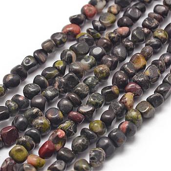 Natural Plum Blossom Jade Beads Strands, Nuggets, 3~5x3~5x3~8mm, Hole: 1mm, about 85~90pcs/strand, 15.7 inch(40cm)