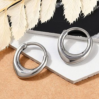 316 Surgical Stainless Steel Hoop Earrings, Hoop Nose Rings, Platinum, 15.5x2.5mm, Inner Diameter: 8.06mm, Pin: 1.11mm(18 Gauge)