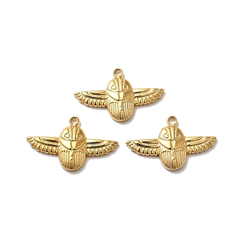 Ion Plating(IP) 304 Stainless Steel Pendants, Bird Charms, Real 18K Gold Plated, 20x12x2.5mm, Hole: 1.6mm