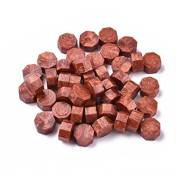 Sealing Wax Particles, for Retro Seal Stamp, Octagon, Sienna, 9mm, about 1500pcs/500g