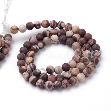 Natural Zebra Jasper Round Bead Strands(G-T055-8mm-03)-2