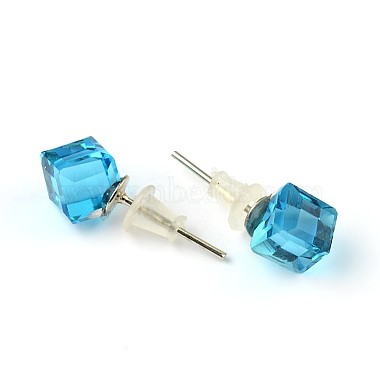 Shiny Glass Rhinestone Stud Earrings(EJEW-F0039-03)-2