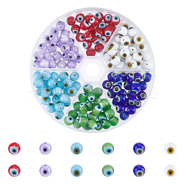 Mixed Color Round Lampwork Beads