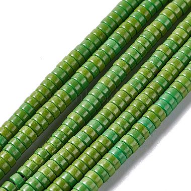 4mm LimeGreen Disc Synthetic Turquoise Beads