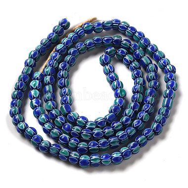 Blue Drum Lampwork Beads