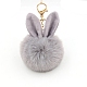 Llaveros con colgante de bola esponjosa de imitación de conejo de Pascua(PW-WG95913-02)-1