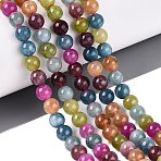 Natural Quartz Beads Strands, Dyed, Smooth Round, Mixed Color, 6~6.5mm, Hole: 1~1.2mm, about 61~65pcs/strand, 14.76~15.16 inch(37.5~38.5cm)(G-N363-6mm-06)