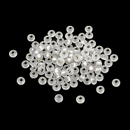 Frosted Silver Lined Glass Seed Beads, Round Hole, Round, Gainsboro, 3x2mm, Hole: 1mm, 787pcs/bag(GLAA-Q096-02E)