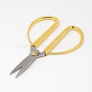 Embossed with Dragon and Phoenix Pattern Stainless Steel Scissors, Golden, 154x80x9mm(TOOL-N004-01B)