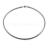 304 Stainless Steel Necklaces, Herringbone Chains, Gunmetal, 17.72 inch(45cm)(NJEW-E080-06B)