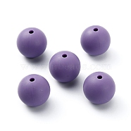 Silicone Beads, Round, Medium Purple, 14.5~15mm, Hole: 2.2mm(SIL-WH0012-001K)