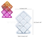 Gridded Storage Box DIY Silicone Molds, Resin Casting Molds, for UV Resin & Epoxy Resin Craft Making, Rhombus, 137x95x55mm(PW-WG66068-01)