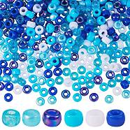 1200Pcs 2 Style 3 Colors Mixed Effect Acrylic European Beads, Large Hole Beads, Barrel, Mixed Color, 6x9mm, Hole: 3.5~4mm, 200pcs/color(OACR-SZ0001-28)