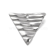 201 Stainless Steel Pendants, Triangle Charm, Stainless Steel Color, 17x19x1.5mm, Hole: 1.2mm(STAS-G296-04P)