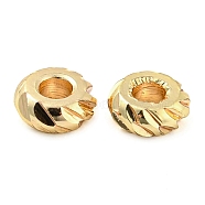 Brass Spacer Beads, Rondelle Beads, Real 18K Gold Plated, 5x2mm, Hole: 1.7mm(KK-L208-48G)