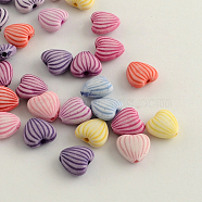 Craft Style Acrylic Beads, Heart, Mixed Color, 10x11x5mm, Hole: 2mm, about 1300pcs/500g(MACR-Q157-M29)