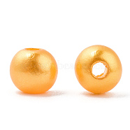 Spray Painted ABS Plastic Imitation Pearl Beads, Round, Dark Orange, 6x5.5mm, Hole: 1.8mm, about 4540 pcs/500g(OACR-T015-05A-18)