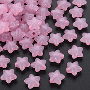 Transparent Acrylic Beads, Imitation Jelly, Star, Pink, 10x10.5x6mm, Hole: 1.6mm, about 1690pcs/500g(MACR-S373-26E-08)