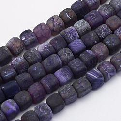 Natural Agate Beads Strands, Dyed & Heated, Cube, Indian Red, 8~10x8.5~9x8.5~9mm, Hole: 1mm, about 41pcs/strand, 14.7 inch(37.5cm)(G-G705-10mm-12)