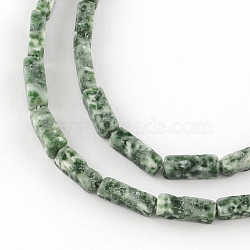 Cuboid Natural Green Spot Gemstone Bead Strands, 11~14x4~5x4~5mm, Hole: 1mm; about 29~31pcs/strand, 15.3 inches(G-R299-08)