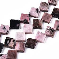 Natural Rhodonite Beads Strands, Rhombus, 11x11x3.5mm, Hole: 0.8mm, about 39~40pcs/strand, 15.75 inch(40cm)(X-G-S374-002)