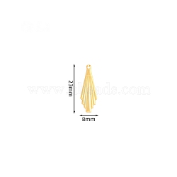 Iron Pendants, Fan Shape Charm, Golden, 23x8mm(FIND-PW0024-01G)