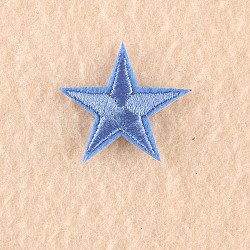 Computerized Embroidery Cloth Iron on/Sew on Patches, Costume Accessories, Appliques, Star, Cornflower Blue, 3x3cm(DIY-F030-11-27)