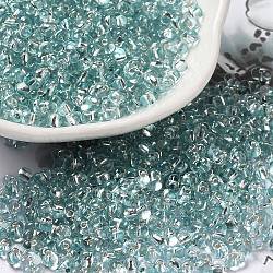 Baking Paint Glass Seed Beads, Peanut, Pale Turquoise, 3.5~4x2~2.5x2~2.3mm, Hole: 0.8mm(SEED-K009-03B-15)