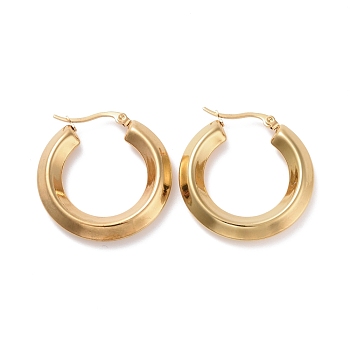 201 Stainless Steel Chunky Hoop Earrings, with 304 Stainless Steel Pins, Golden, 33x6mm, Pin: 0.8mm