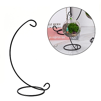 Iron Display Stand, Plant Hanger, Ornaments Display Holder, for Hanging Globe Witch Ball Art Craft, Home Party Decorations Hook, Black, 28x12x11cm
