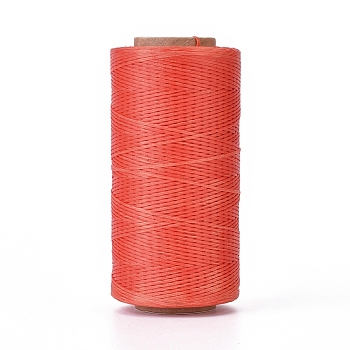 Waxed Polyester Cord, Micro Macrame Cord, Waxed Sewing Thread, Flat, Orange Red, 0.8mm, about 284.33 yards(260m)/roll
