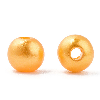 Spray Painted ABS Plastic Imitation Pearl Beads, Round, Dark Orange, 6x5.5mm, Hole: 1.8mm, about 4540 pcs/500g