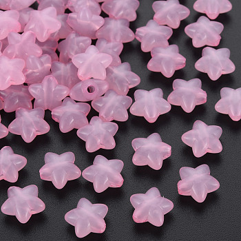 Transparent Acrylic Beads, Imitation Jelly, Star, Pink, 10x10.5x6mm, Hole: 1.6mm, about 1690pcs/500g