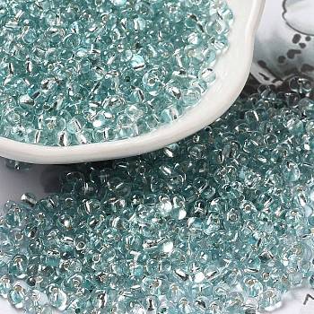 Baking Paint Glass Seed Beads, Peanut, Pale Turquoise, 3.5~4x2~2.5x2~2.3mm, Hole: 0.8mm