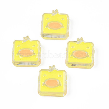 Champagne Yellow Square Acrylic Beads