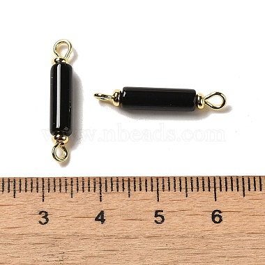 Natural Black Onyx(Dyed & Heated) Connector Charms(FIND-C046-02G)-3