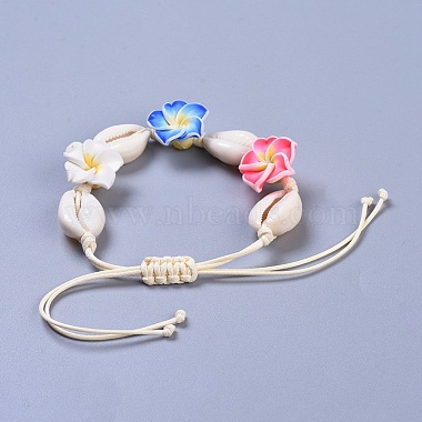 bracelets de perle tressés en coquille de cauris réglables(BJEW-JB04274)-4