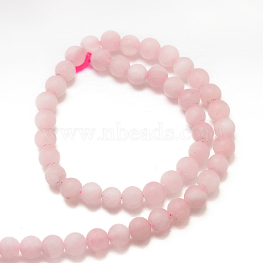 Chapelets de perles en quartz rose mat naturel(G-J120-30-4mm)-2