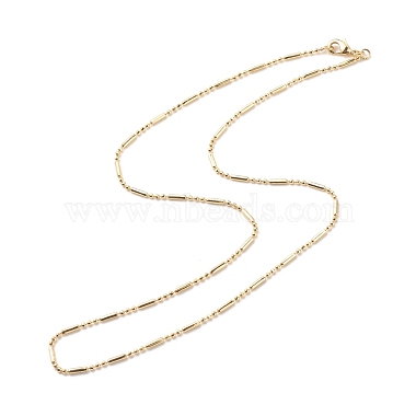 Brass Ball and Column Link Chains Necklace for Women(NJEW-P265-22G)-2