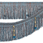 4M Polyester Fringe Tassel Trim, for Curtain, Costume Accessories, Sky Blue, 165mm(DIY-OC0013-37B)