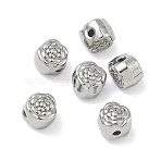 304 Stainless Steel Beads, Flower, Stainless Steel Color, 6x6x6mm, Hole: 1.4mm(STAS-D204-39P)
