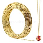 Aluminum Wire, Round, Bendable Flexible Craft Wire, with Spool, Gold, 15 Gauge, 1.5mm, about 82.02 Feet(25m)/Bag(AW-SC0001-04A)