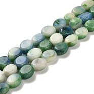 Natural Dolomite Beads Strands, Dyed, Flat Oval, Green, 9.5~10x7.5~8x4.5mm, Hole: 1.2mm, about 42~44pcs/strand, 15.35~15.94 inch(39~40.5cm)(G-F765-K02-01)